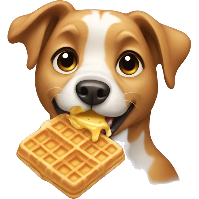 Dog eating waffle  emoji