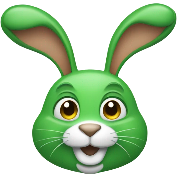 Green rabbit with long ears emoji