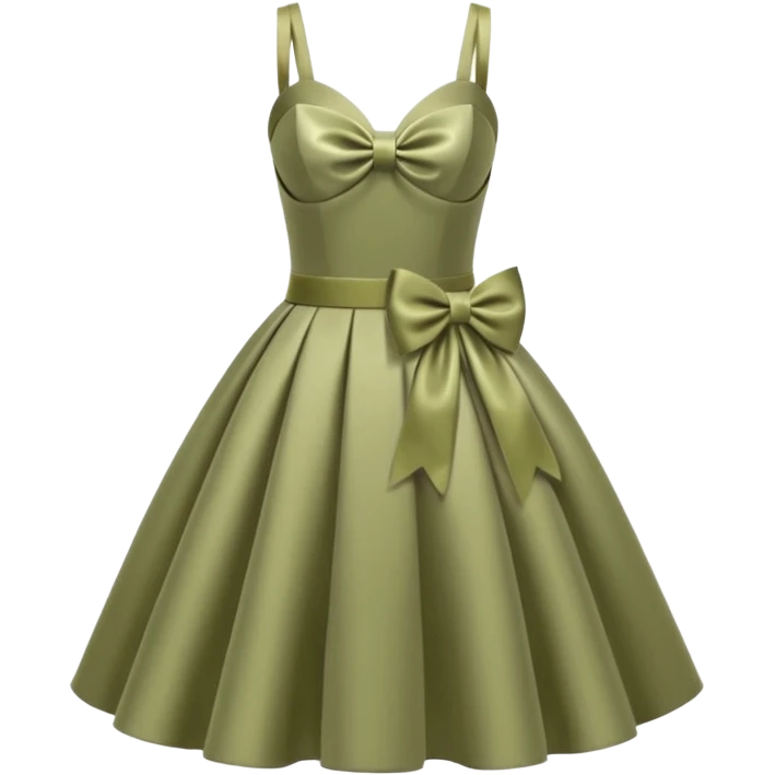 Khaki short satin wedding dress with bow emoji
