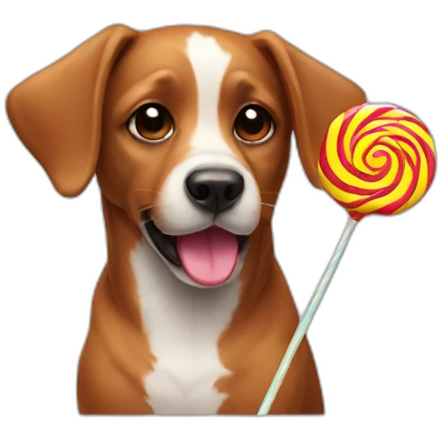 Dog and lollipop emoji