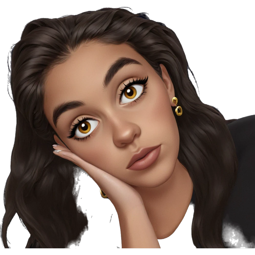 thoughtful girl with earrings emoji