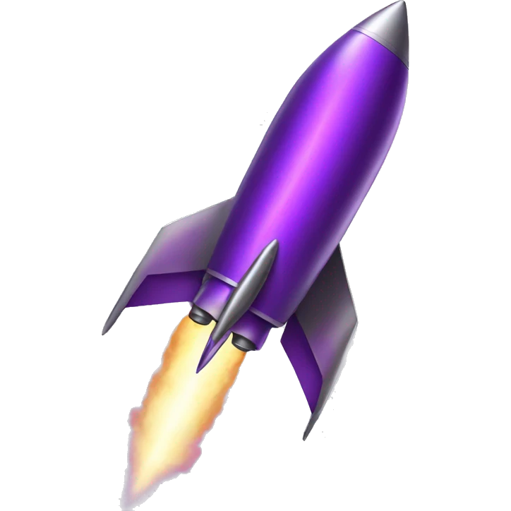 purple metallic rocket emoji