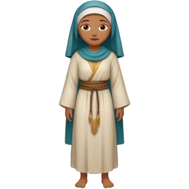 fullbody Jerusalem innkeeper in ancient robes, hair visible, no headscarf or hijab, no religious symbols emoji