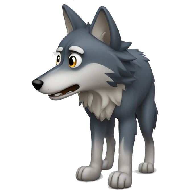 wolf in distress emoji