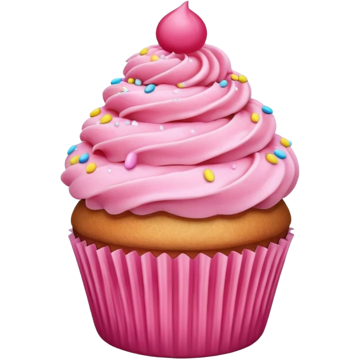 Cupcake with pink icing emoji