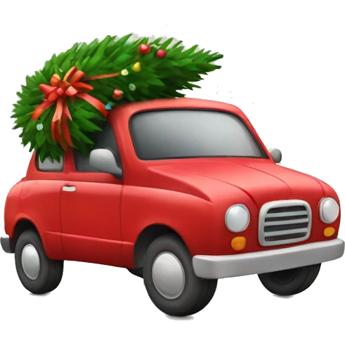 Christmas car with tree emoji