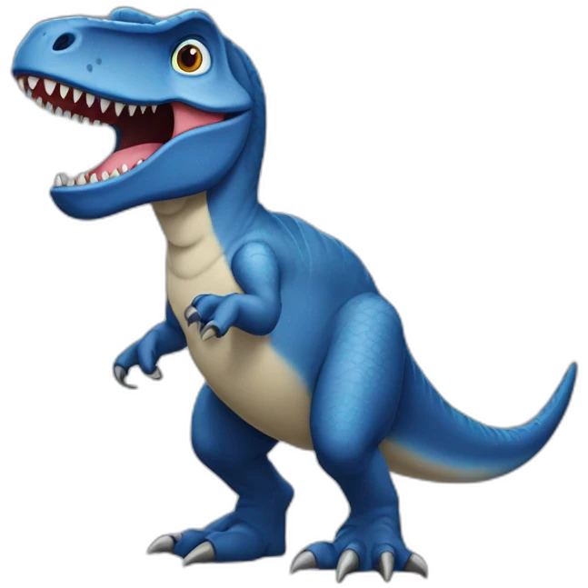 Tyrannosaure-bleu-rugissant emoji