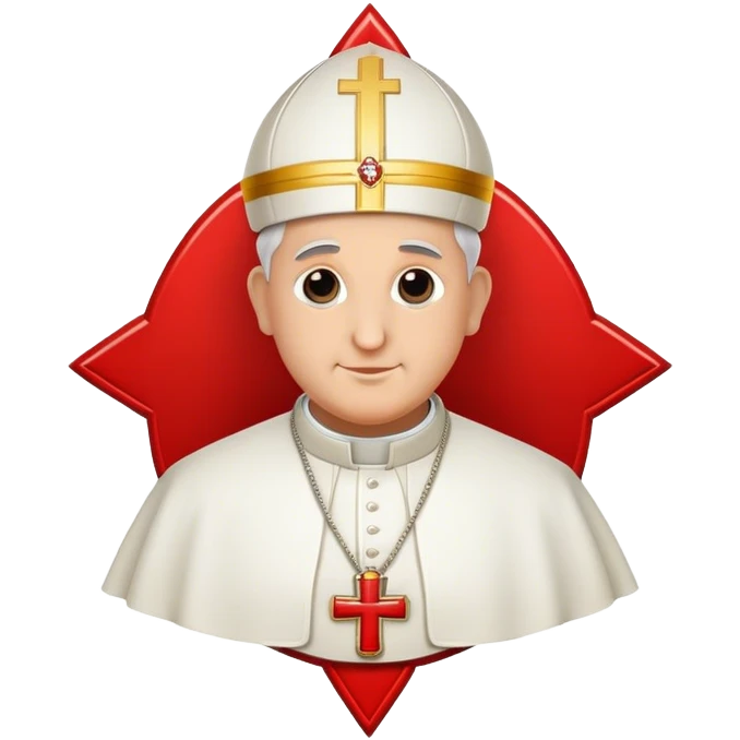 Pope's emblem with a touch of red emoji