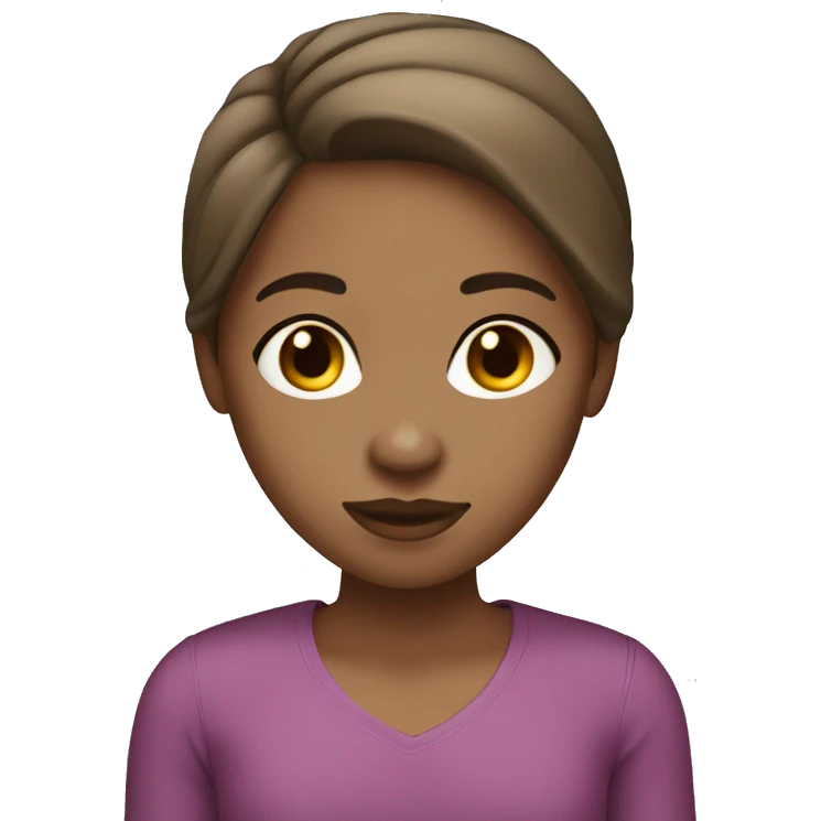 brown light skinned girl with straight brunette hair emoji