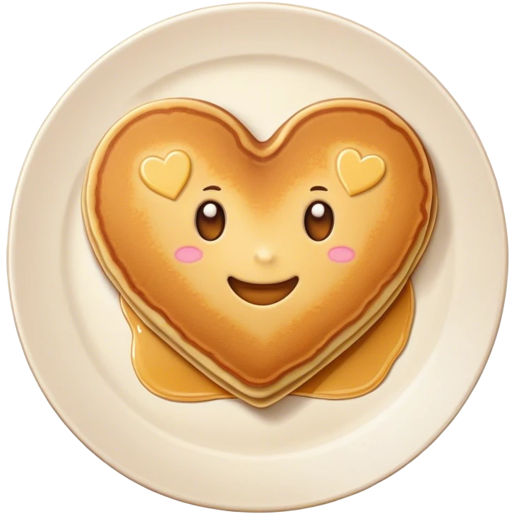 Heart pancake emoji