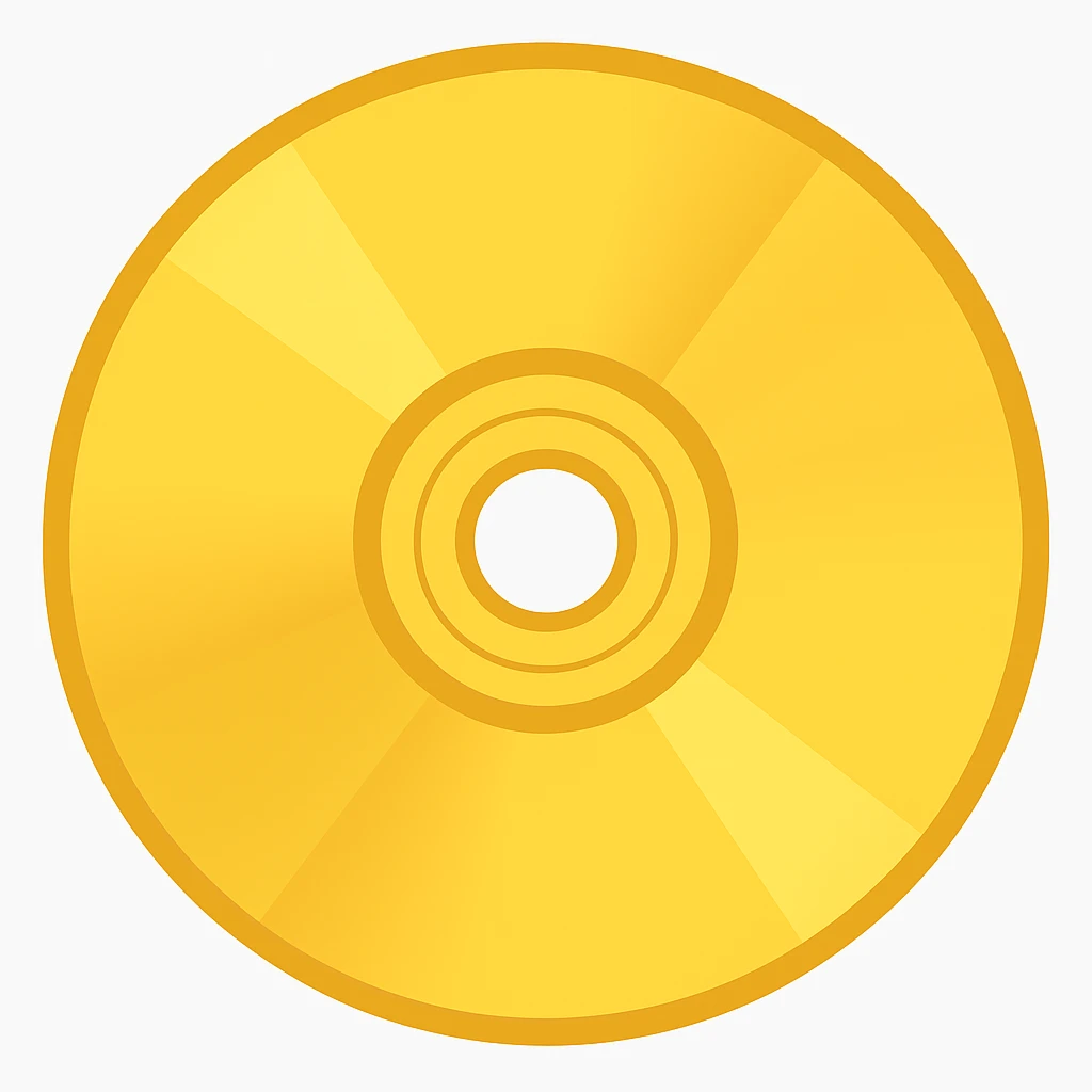CD disk in emoji style, yellow emoji