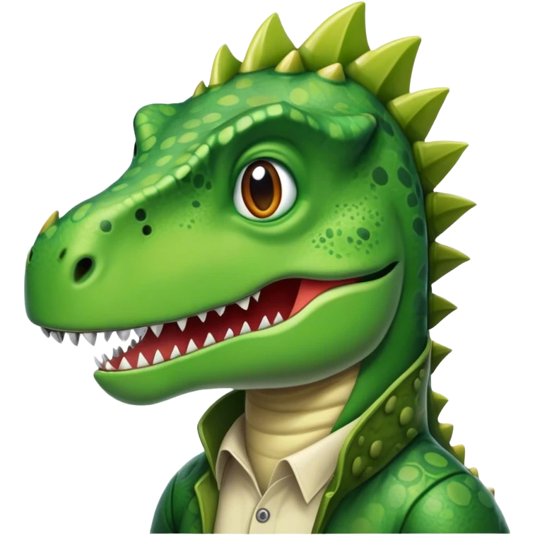 Machmir ein verliebten Raben der in einem dino kostüm steckt und rafft sagt emoji
