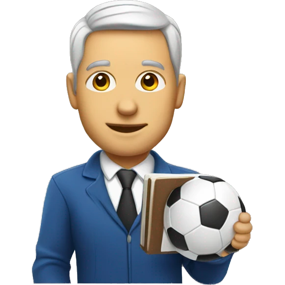 soccer coach with notebook emoji