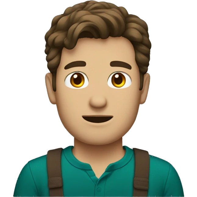 a man with brown hair and a dark teal shirt emoji