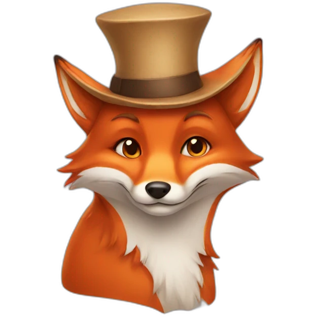fox wearing a hat emoji