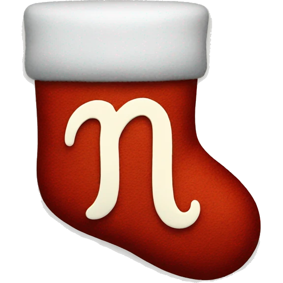 Stocking with M on it emoji