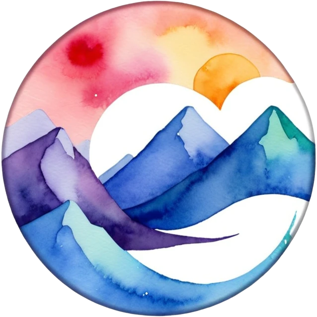 Realistic, watercolor, January Label emoji