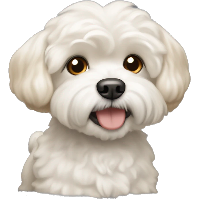 Shitzu Bichon friz dog mix that is cream colored with slightly orange ears.  emoji