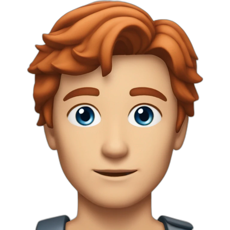 Alain Delon young hiker blue eyes short red hair emoji