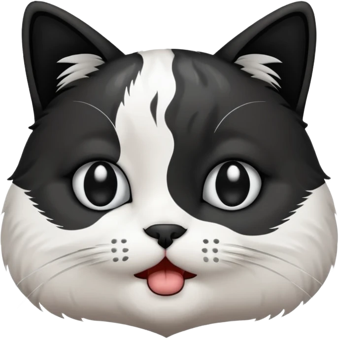 cat 白黒　イラスト調　男泣き emoji