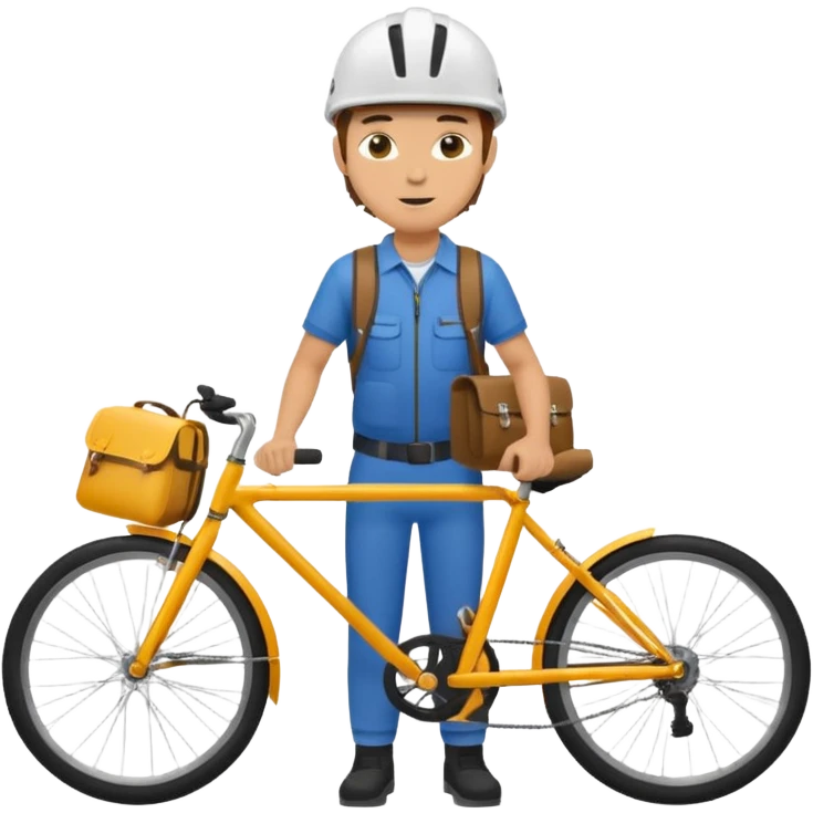 bike courier, simple, flat emoji