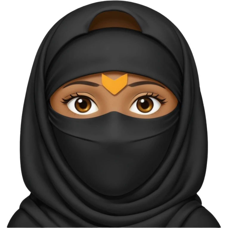 Black bedoon essm niqab wearing women that cover their face & forhead only show eyes emoji