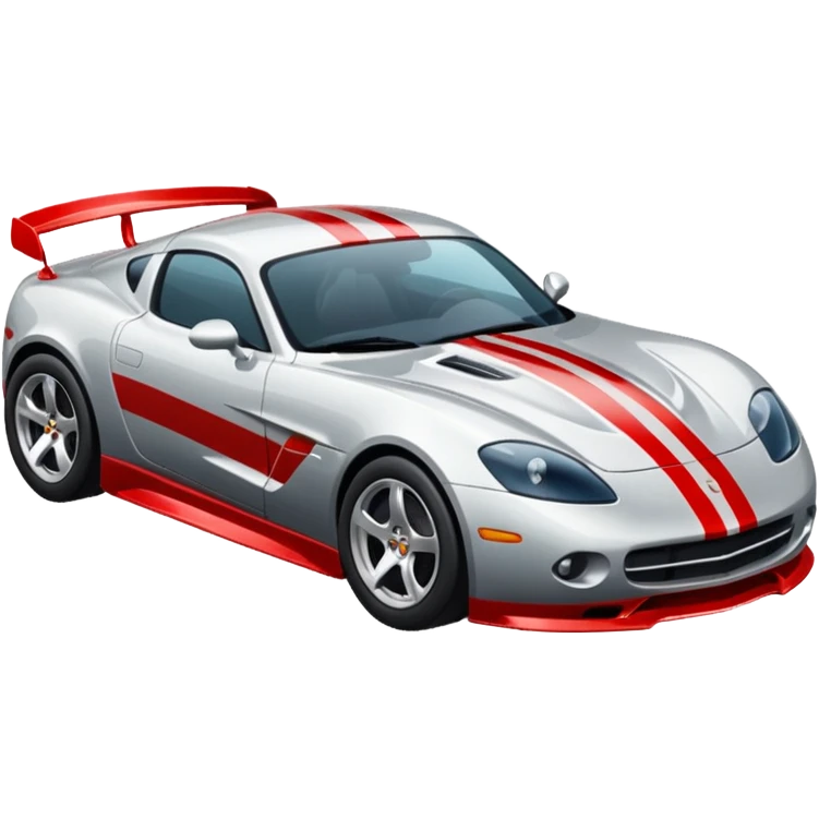 Draw a sleek sports car with shiny metallic paint & racing stripes. emoji