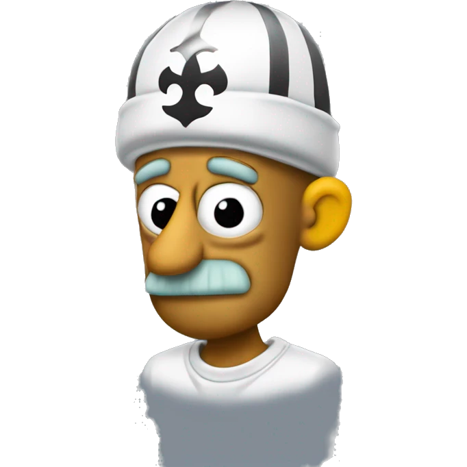 Squidward in a Pittsburgh Steeler hat ￼ emoji