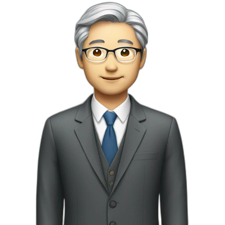 a japanese professor in suit emoji