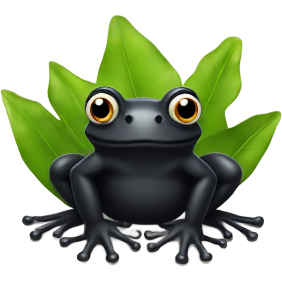 A black frog emoji