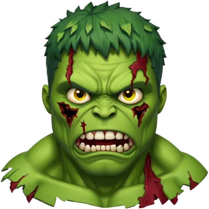 Zombie Hulk with face emoji
