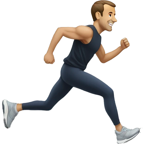 Emmanuel Macron habillé en jogging  emoji