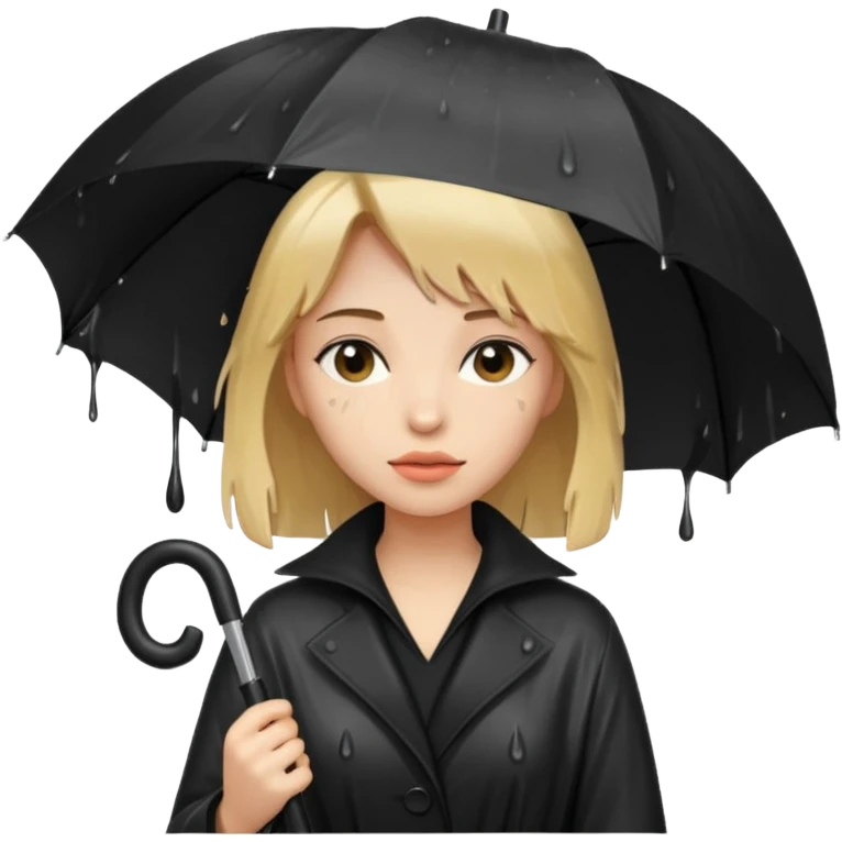 she getting wet (umbrella, dripping hair) emoji