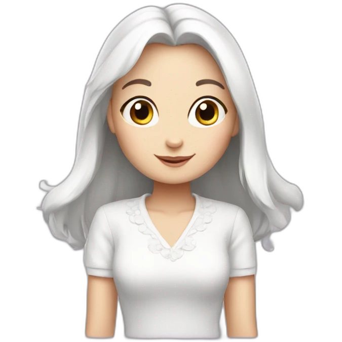 Cute lady white bunny emoji
