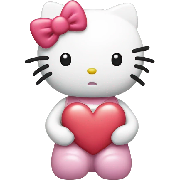 hello kitty with heart emoji