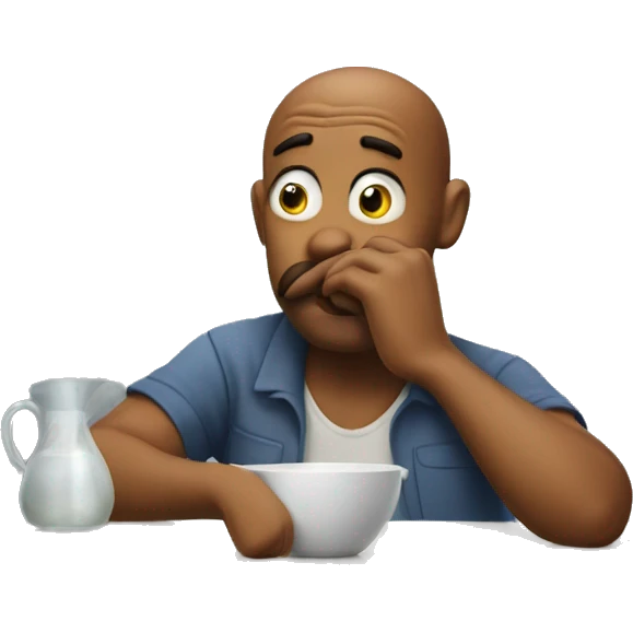 Smelly guy at kitchen table  emoji