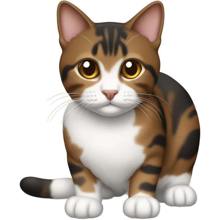 Brown black tabby with white chest and leg emoji