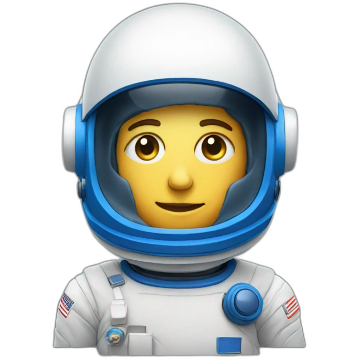 Astronaut head with blue helmet and open visor emoji