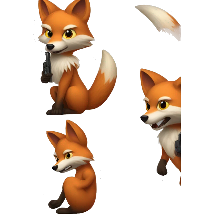 furry fox with gun emoji