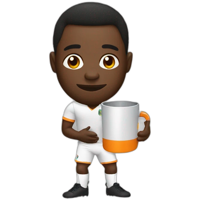 Ivorian footballer with can cup emoji