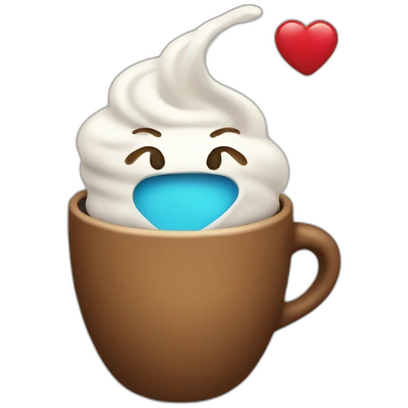 heart blob holding a coffee emoji
