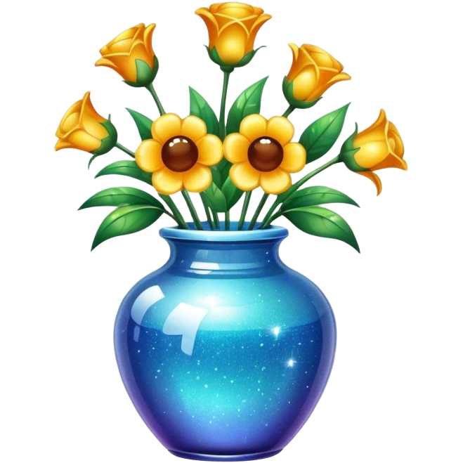 Sparkly glossy glass vase pot emoji