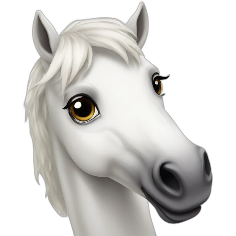White stallion mustang with big heart eyes emoji