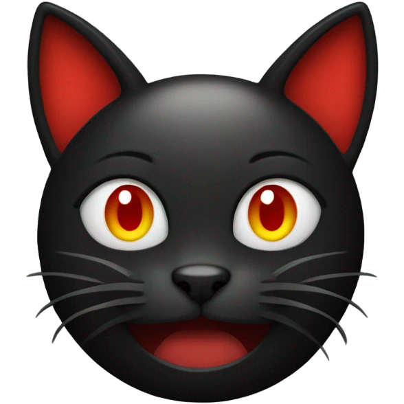 Black cat with red devil horns emoji