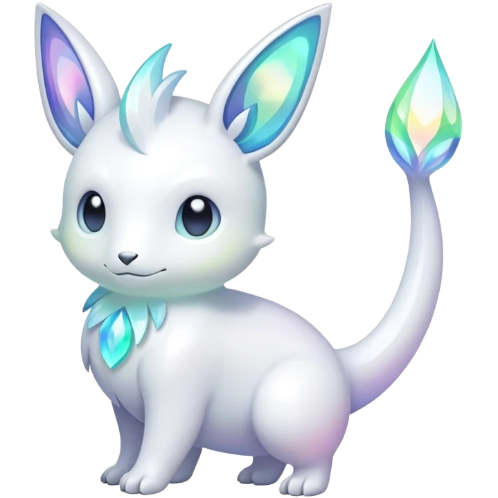  Iridescent white dark fakemon-creature  emoji