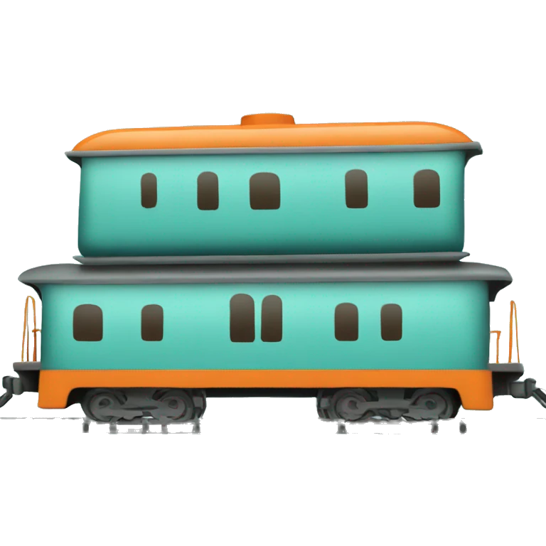 Train turquoise et orange emoji