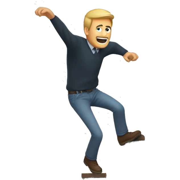 A man is falling down the stairs. emoji