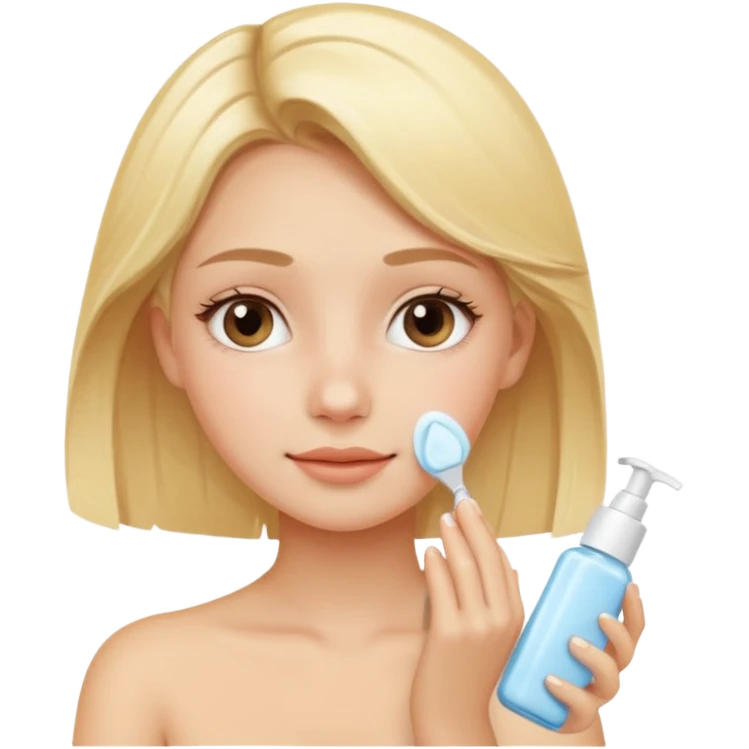 Una chica rubia haciendo skincere emoji