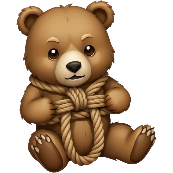 Bear tied up with ropes emoji