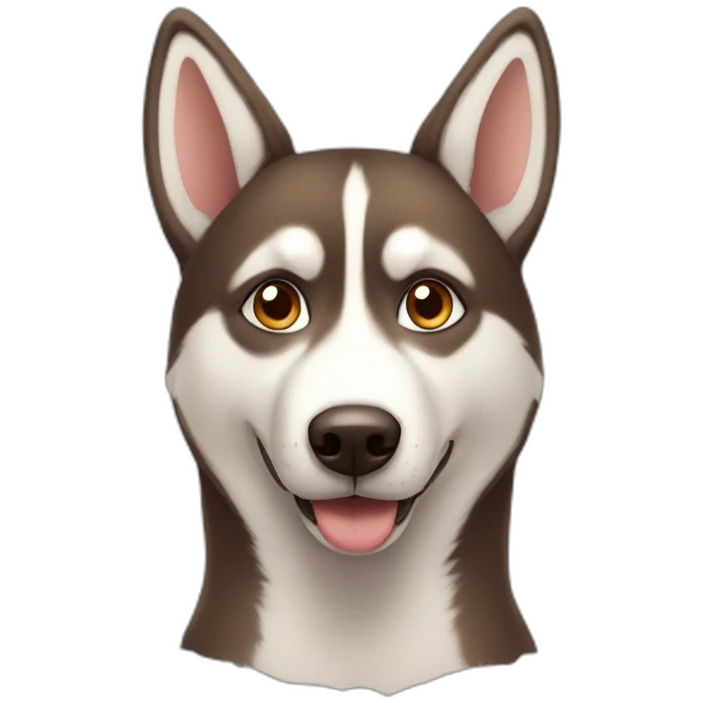 Brown husky having heart eyes  emoji
